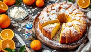 Torta soffice all'arancia per colazione senza burro e con ricotta