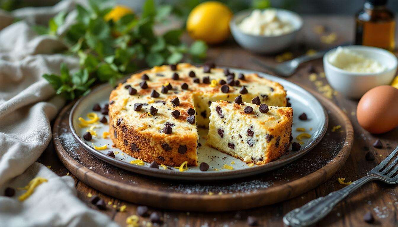 torta ricotta e gocce di cioccolato friggitrice ad aria
