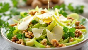 Insalata di sedano con noci e scaglie di Grana: fresca, croccante e pronta in 10 minuti