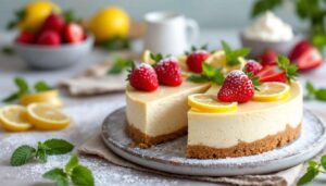 Cheesecake fragole e limone senza forno: fresca, elegante e facilissima da tagliare