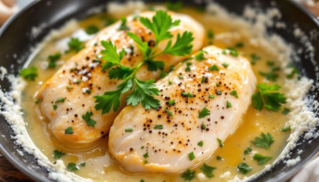 Petto di pollo in padella al vino bianco: tenero e con una salsina veloce